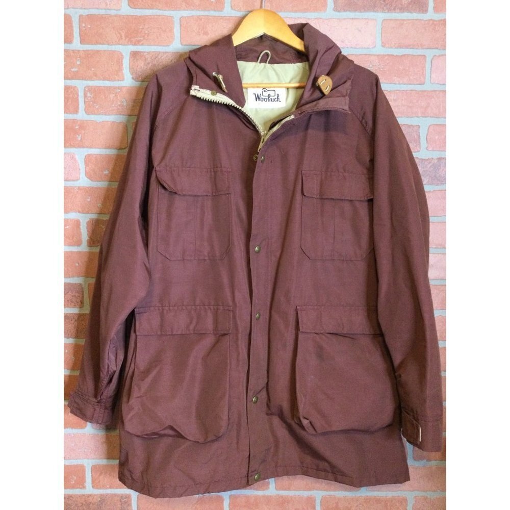 Vintage Woolrich Mens Rain Resistant Hooded Parka Jacket Lining Full Zip Size XL